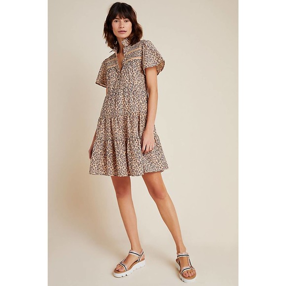 Anthropologie Dresses & Skirts - ANTHROPOLOGIE georgina leopard shirt dress XSP